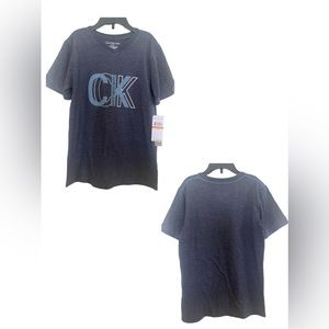 Calvin Klein Boys' Big Vneck Tee Shirt, Dark Blue